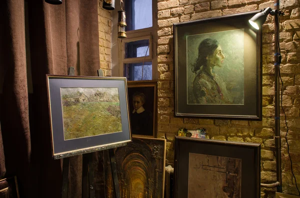 Oil Paintings in Vostrykh Gallery Stock Image