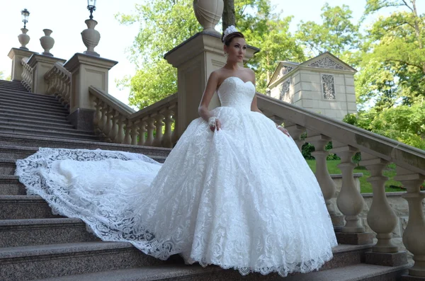 Noiva em vestido de noiva elegante — Fotografia de Stock