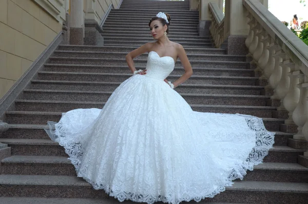 Bride in elegant wedding dress — Stock Photo, Image