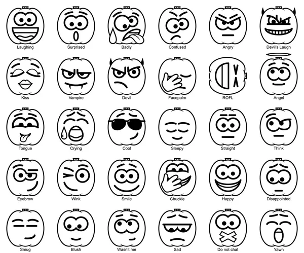 Vector Set Halloween sonrisas — Vector de stock