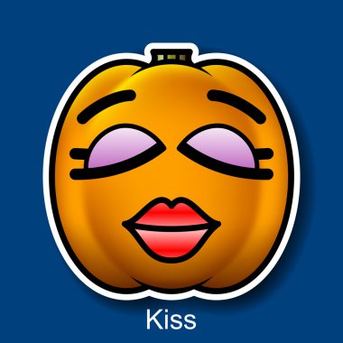 Vektör Cadılar Bayramı Smiley Kiss