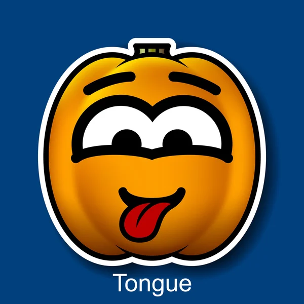 Vector Halloween Smiley Tongue — Stock vektor