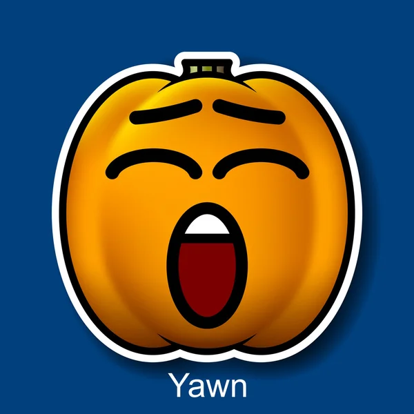 Vecteur Halloween Smiley Yawn — Image vectorielle