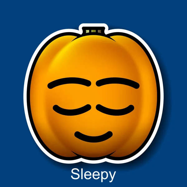 Vektorhalloween-Smiley schläfrig — Stockvektor