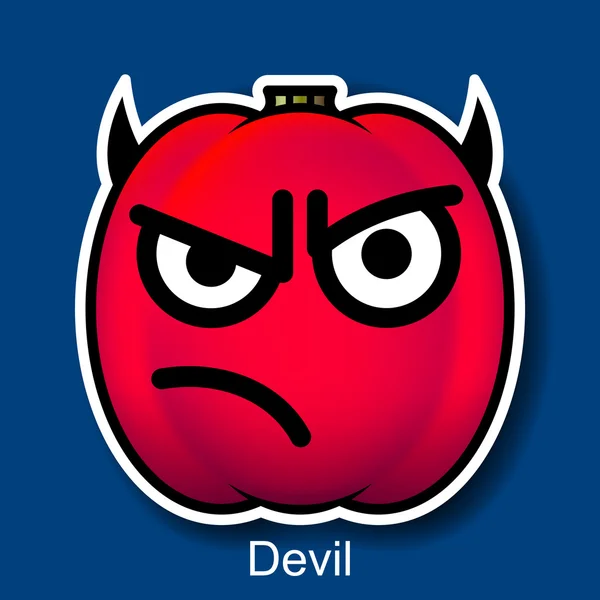Vector Halloween Smiley Devil — Stockvector