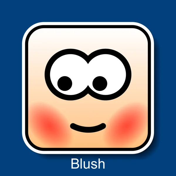 Emoticon Blush — Stockvector