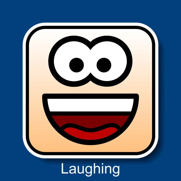 Emoticon lachen — Stockvector