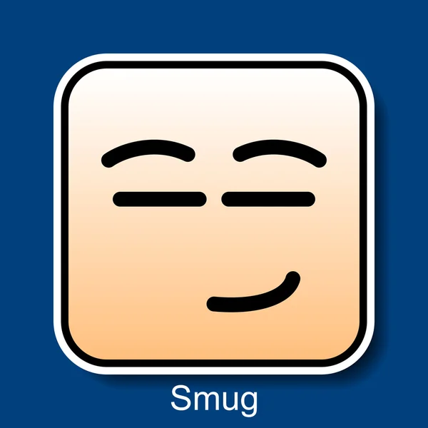 Emoticon Smug — Stockvector