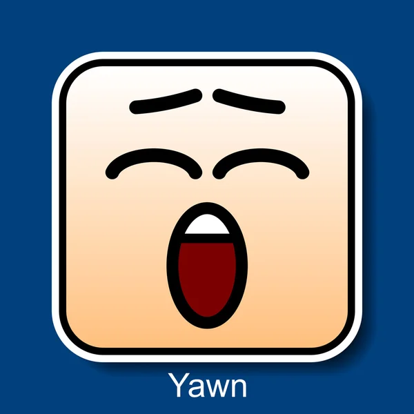 Emoticon Yawn — Stockvector