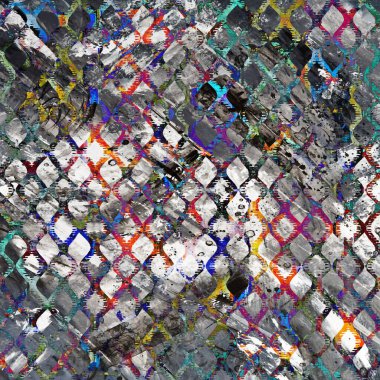 Suluboya efektli geometrik desen