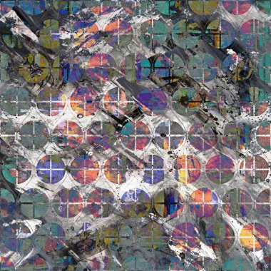 Suluboya efektli geometrik desen