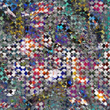 Suluboya efektli geometrik desen