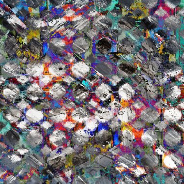 Suluboya efektli geometrik desen