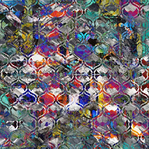 Geometriskt Texturmönster Med Akvarelleffekt — Stockfoto