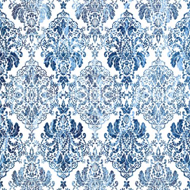 Geometrik damaske grunge desenli kusursuz desen