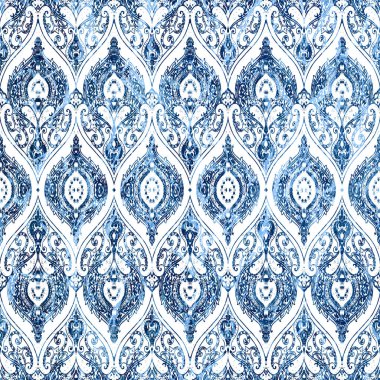 Geometrik damaske grunge desenli kusursuz desen