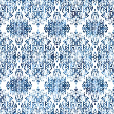 Geometrik damaske grunge desenli kusursuz desen