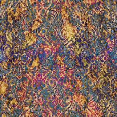 Geometrik damaske grunge desenli kusursuz desen