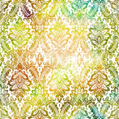 Geometrik damaske grunge desenli kusursuz desen