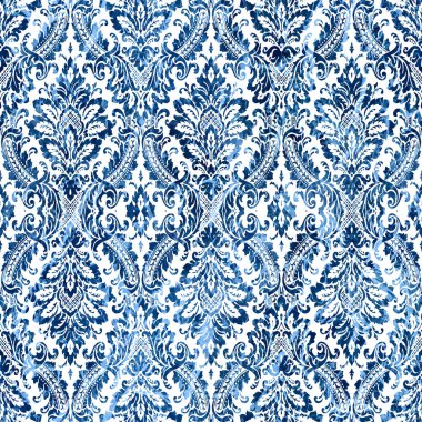 Geometrik damaske grunge desenli kusursuz desen