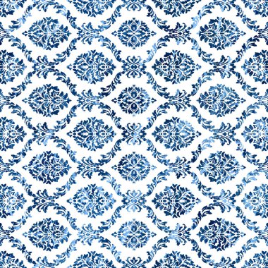 Geometrik damaske grunge desenli kusursuz desen