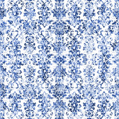 Geometrik damaske grunge desenli kusursuz desen