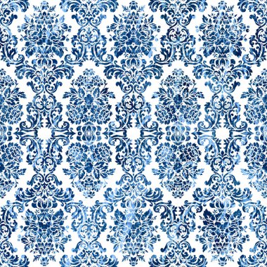 Geometrik damaske grunge desenli kusursuz desen