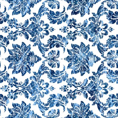 Geometrik damaske grunge desenli kusursuz desen