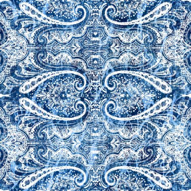 Geometrik damaske grunge desenli kusursuz desen