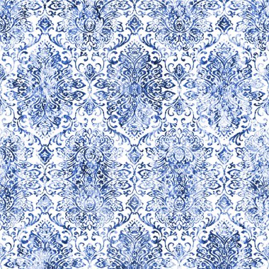 Geometrik damaske grunge desenli kusursuz desen