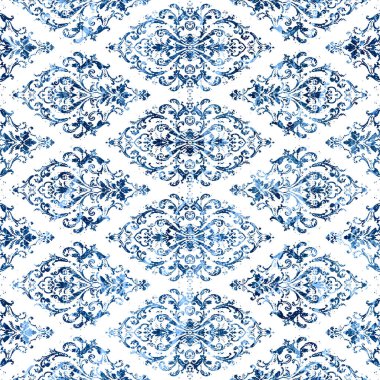 Geometrik damaske grunge desenli kusursuz desen