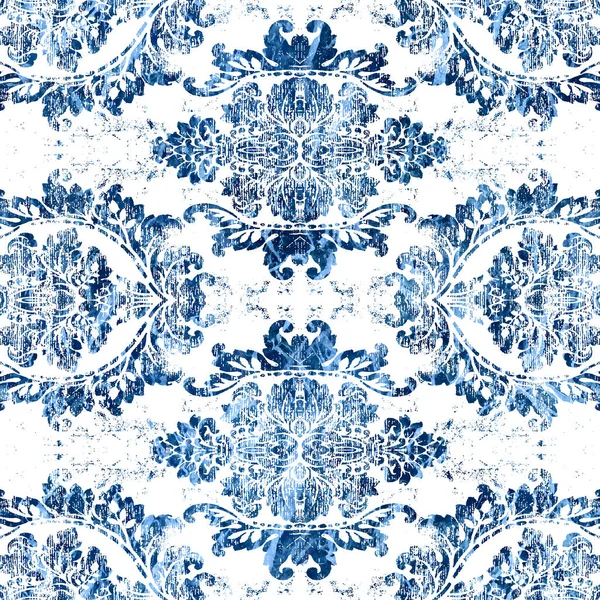 Geometrik damaske grunge desenli kusursuz desen