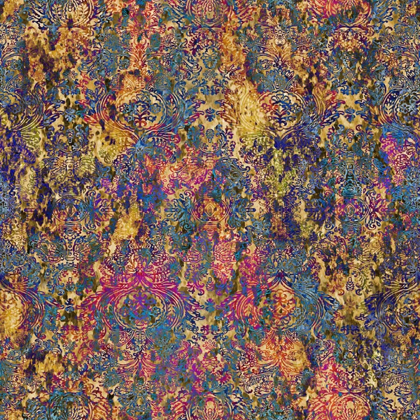 Geometrik damaske grunge desenli kusursuz desen