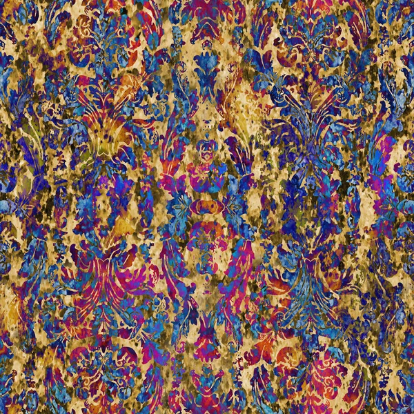 Geometrik damaske grunge desenli kusursuz desen