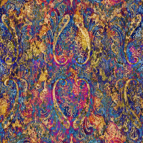 Geometrik damaske grunge desenli kusursuz desen