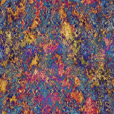 Geometrik damaske grunge desenli kusursuz desen