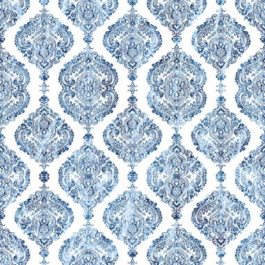 Geometrik damaske grunge desenli kusursuz desen