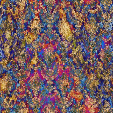 Geometrik damaske grunge desenli kusursuz desen