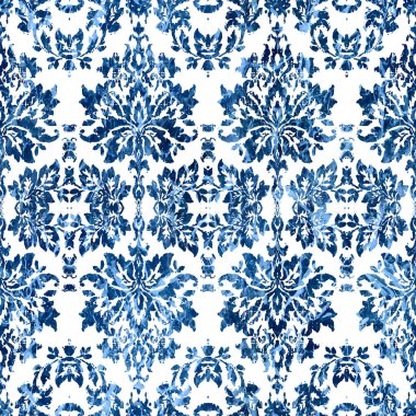 Geometrik damaske grunge desenli kusursuz desen