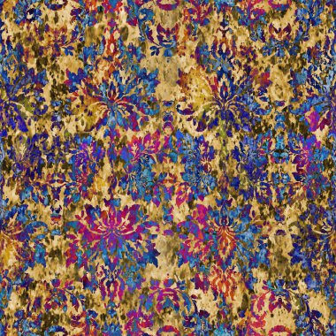 Geometrik damaske grunge desenli kusursuz desen