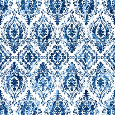 Geometrik damaske grunge desenli kusursuz desen