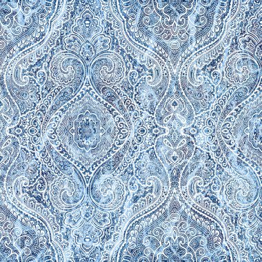 Geometrik damaske grunge desenli kusursuz desen