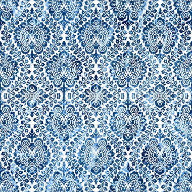 Geometrik damaske grunge desenli kusursuz desen