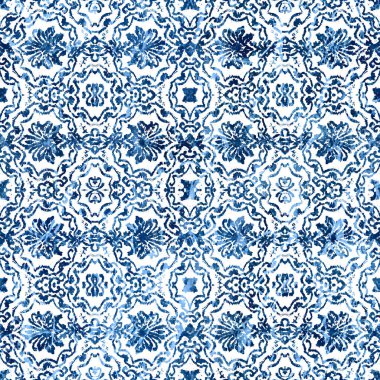 Geometrik damaske grunge desenli kusursuz desen