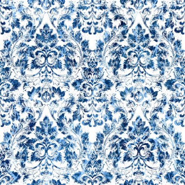 Geometrik damaske grunge desenli kusursuz desen