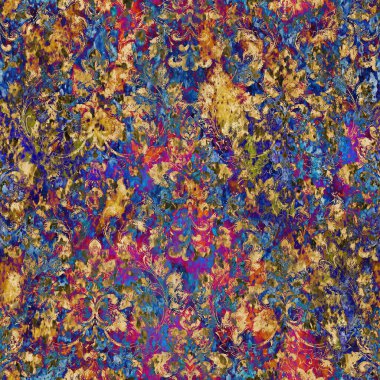 Geometrik damaske grunge desenli kusursuz desen