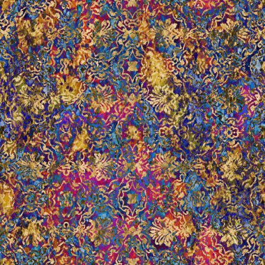 Geometrik damaske grunge desenli kusursuz desen