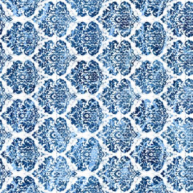 Geometrik damaske grunge desenli kusursuz desen