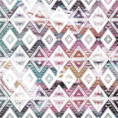 Grunge desenli Geometrik Klim ikat deseni
