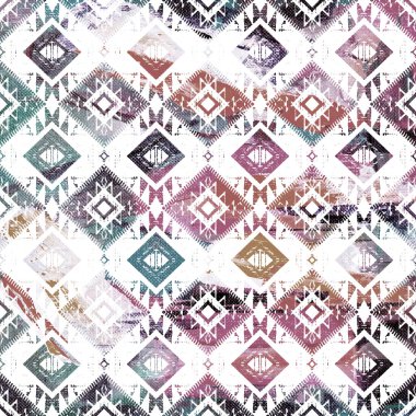 Grunge desenli Geometrik Klim ikat deseni